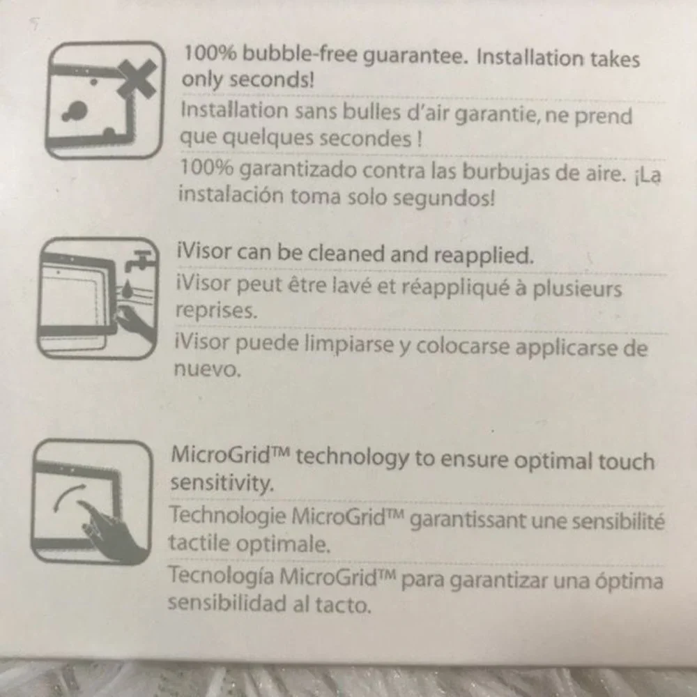 NWOT Moshi iVisor XT (HD clear) No-Bubble Screen Protector for Kindle Fire HD 7